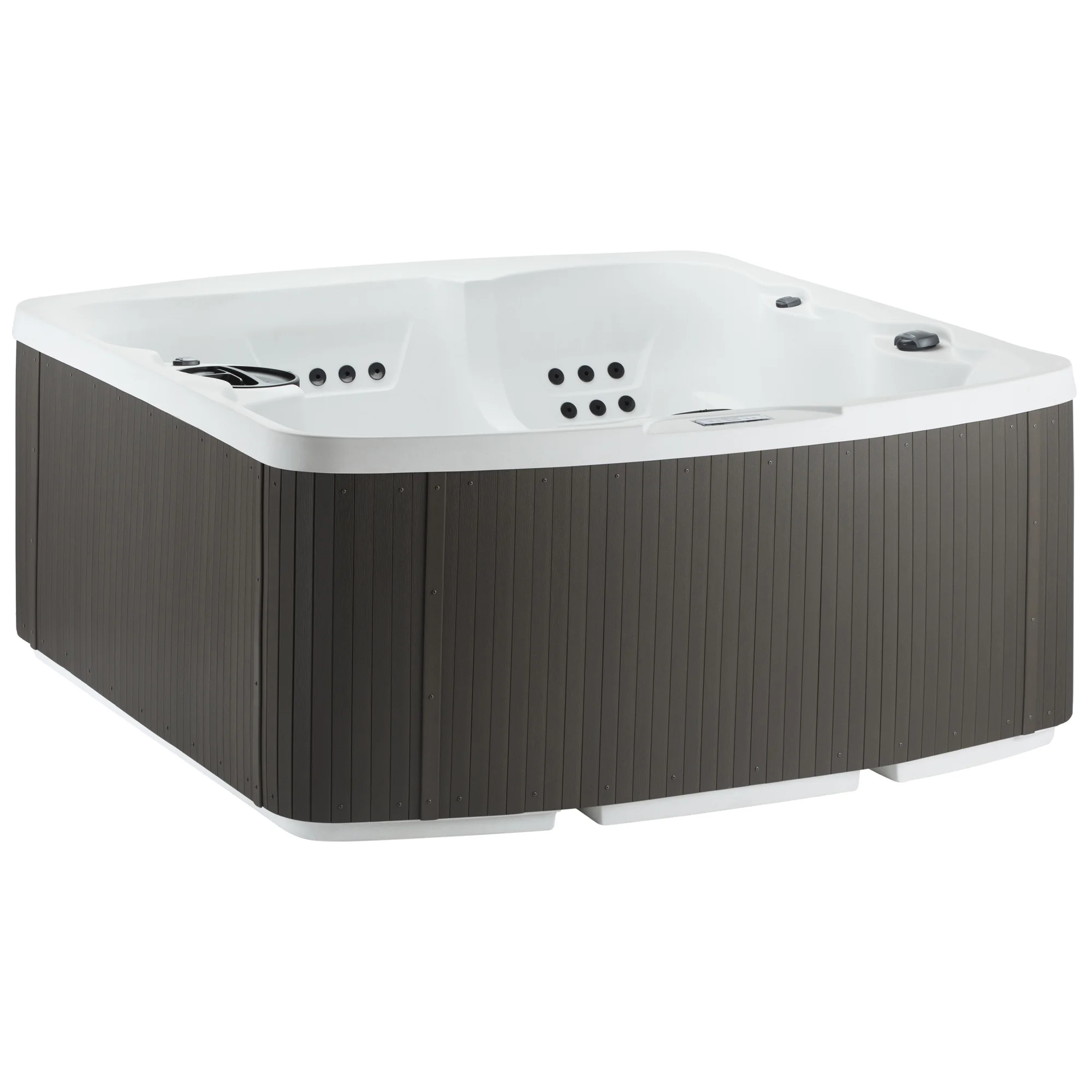 Leganza 6-Person 90-Jet Hard-Sided Spa | 230V Outdoor Hot Tub in Arctic White/Coastal Gray with Cover Lifter & Spa Steps