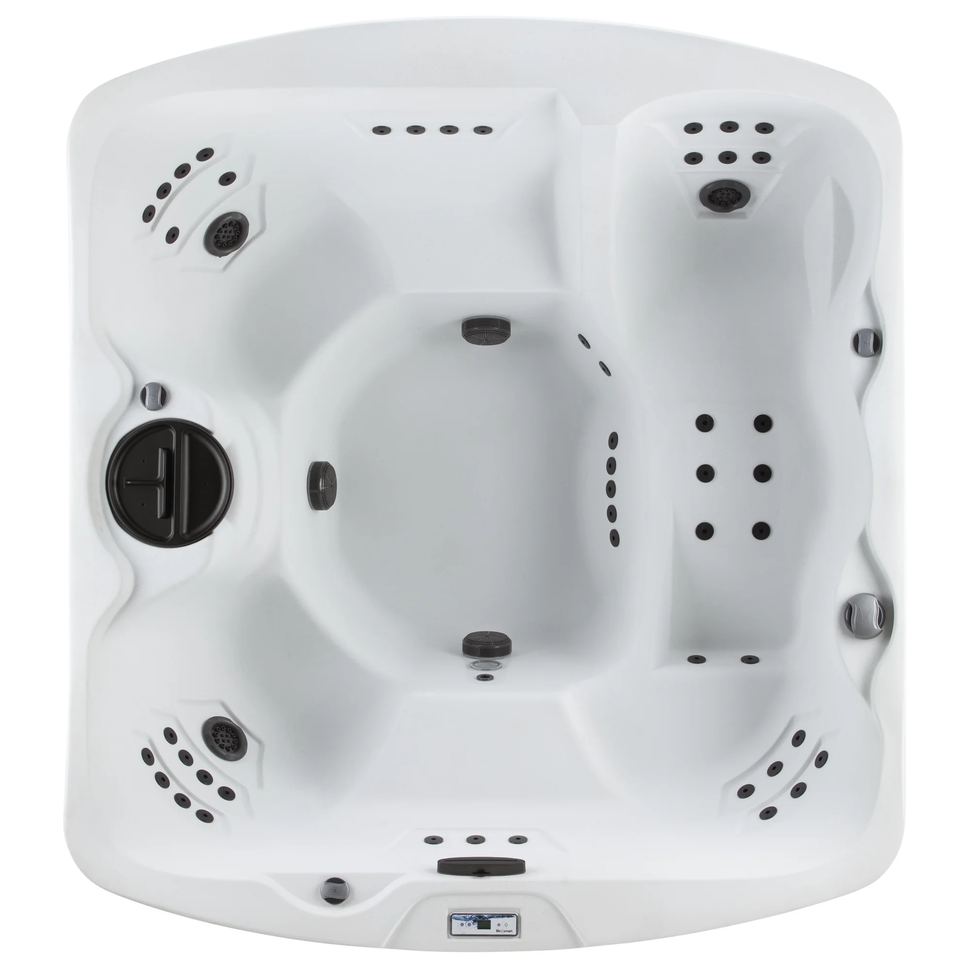 Leganza 6-Person 90-Jet Hard-Sided Spa | 230V Outdoor Hot Tub in Arctic White/Coastal Gray with Cover Lifter & Spa Steps