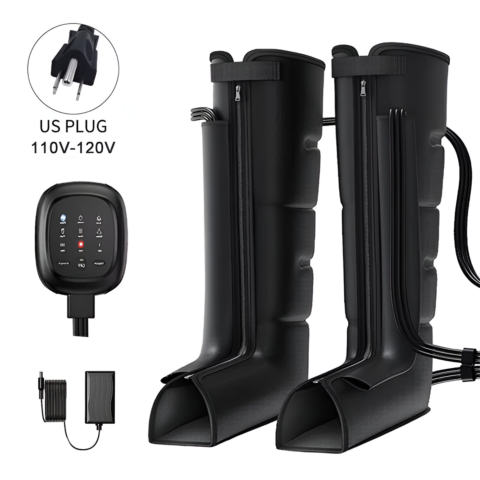 Air Compression Leg Recovery Boots | 4-Chamber Pneumatic Massage System with 6 Modes & 3 Pressure Levels for Athletes & Active Lifestyles