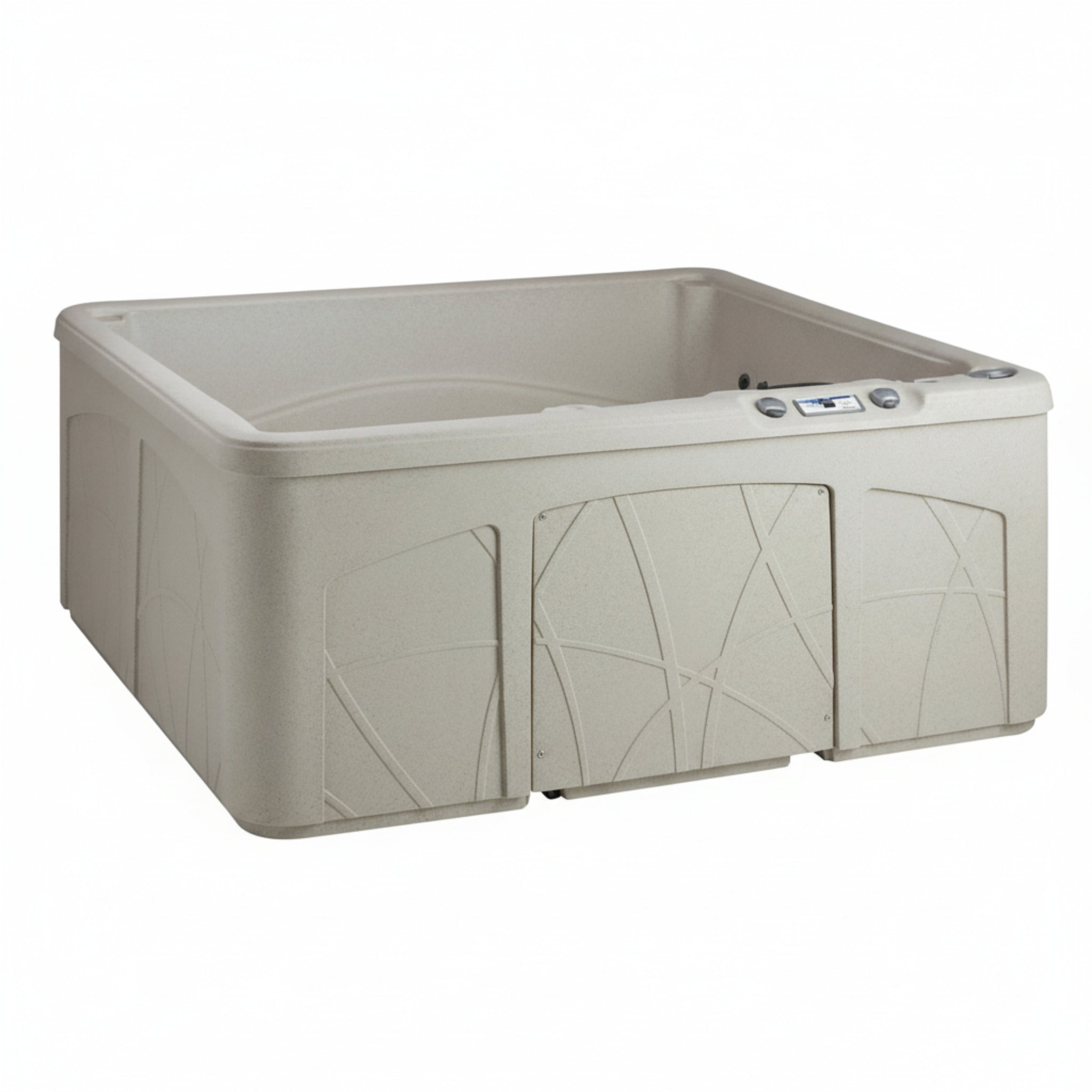 Lifesmart Bahama 5-Person 28-Jet Plug & Play Hard-Sided Outdoor Spa | 110V, Sand, Waterfall & LED Light Included