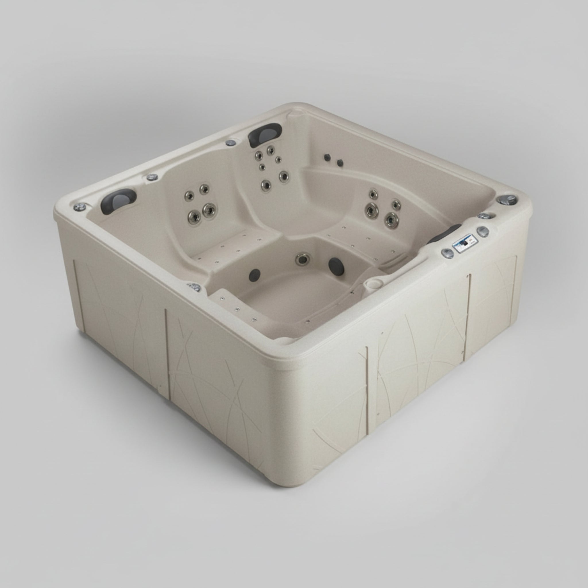 Lifesmart Bahama 5-Person 28-Jet Plug & Play Hard-Sided Outdoor Spa | 110V, Sand, Waterfall & LED Light Included
